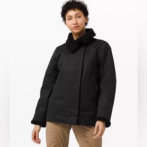 lululemon black waterproof aviator style jacket size 4.